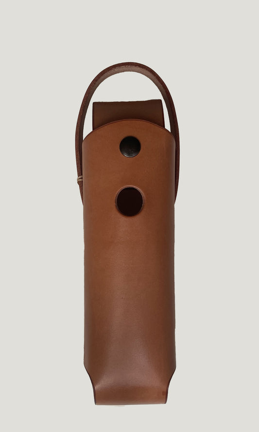 Sacoche cuir naturel, couture noire